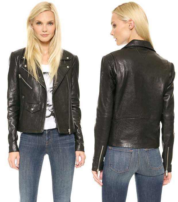 VEDA Lazer Classic Leather Jacket