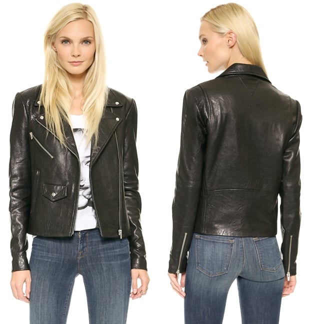 VEDA Lazer Classic Leather Jacket