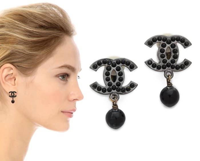 Vintage Chanel CC Dangle Earrings