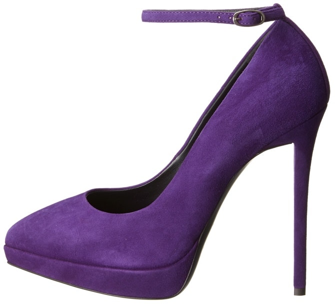 Giuseppe Zanotti Ankle-Strap Platform Pumps in Purple Suede