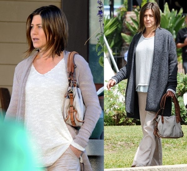 Jennifer Aniston sports a bare, rough face