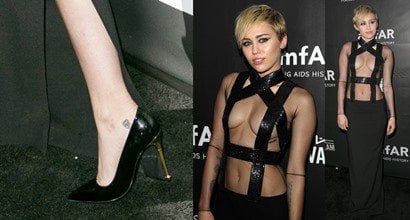 Miley Cyrus Porn Bondage - Miley Cyrus Goes Naked in See-Through Dress at amfAR Gala