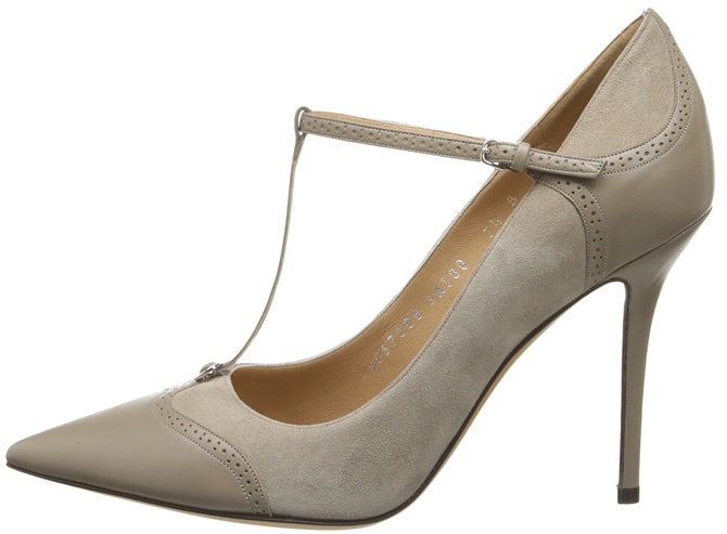 salvatore ferragamo nalia two tone t strap pointy pumps 2