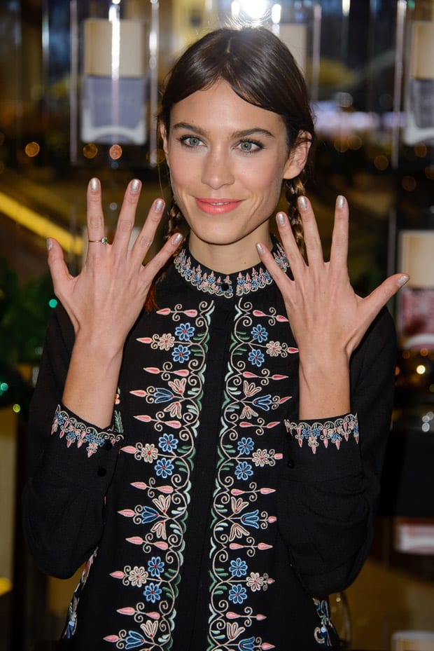 Alexa Chung attends a photocall to launch Nails Inc: The Alexa Editions at Selfridges