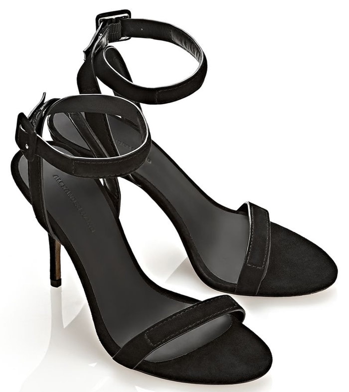 Black Alexander Wang Antonia Ankle-Wrap Sandals