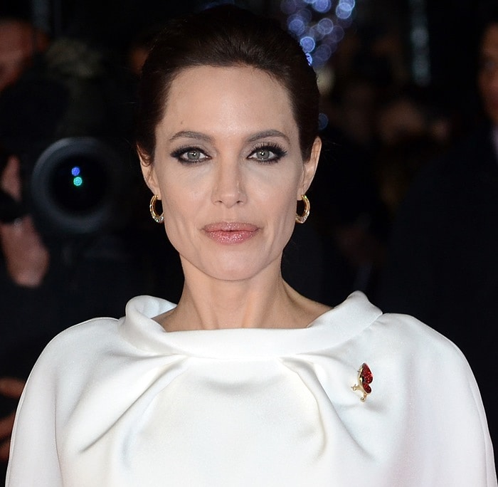 Angelina Jolie at the Unbroken premiere held at the Odeon Leicester Square in London, England, on November 25, 2014