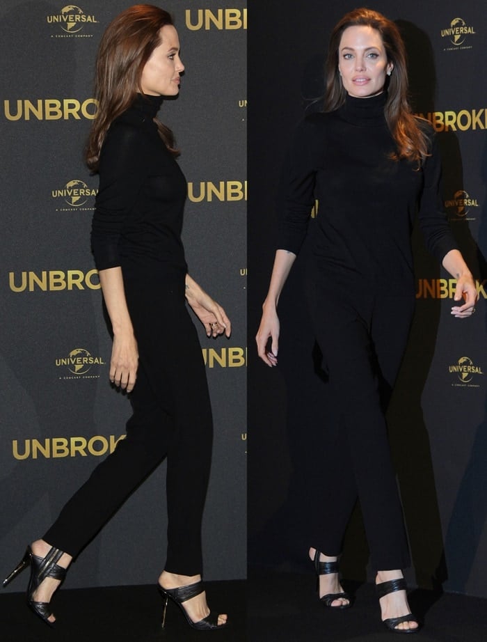 Angelina Jolie rocking skinny-leg tailored pants