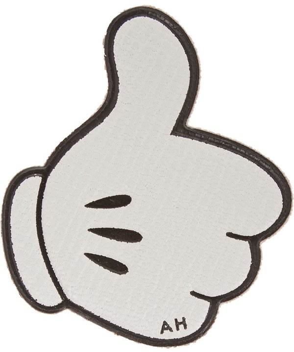 Anya Hindmarch Thumbs Up Textured Leather Adhesive Sticker