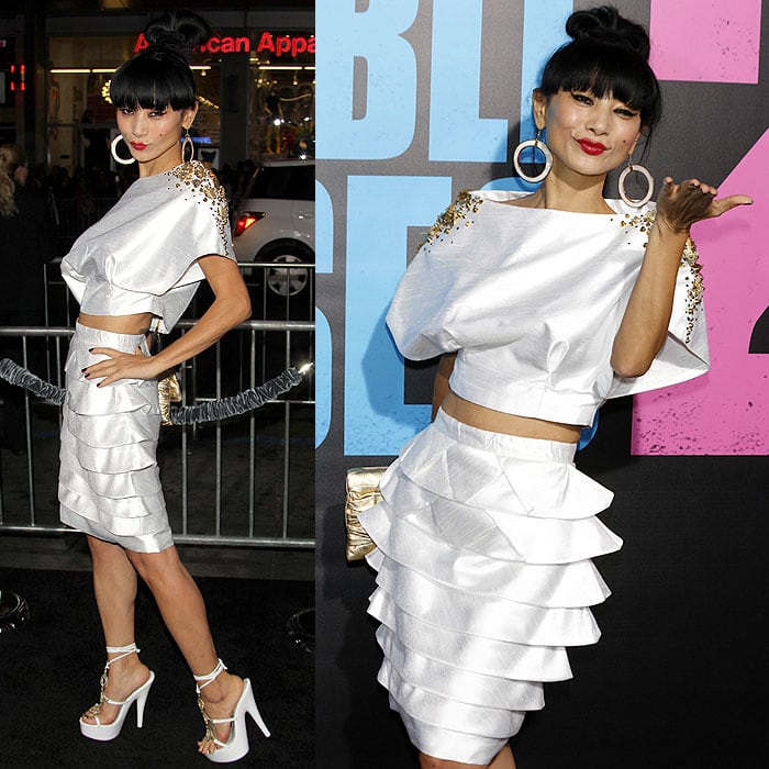 Bai Ling giving pouty faces and blowing kisses to the cameras