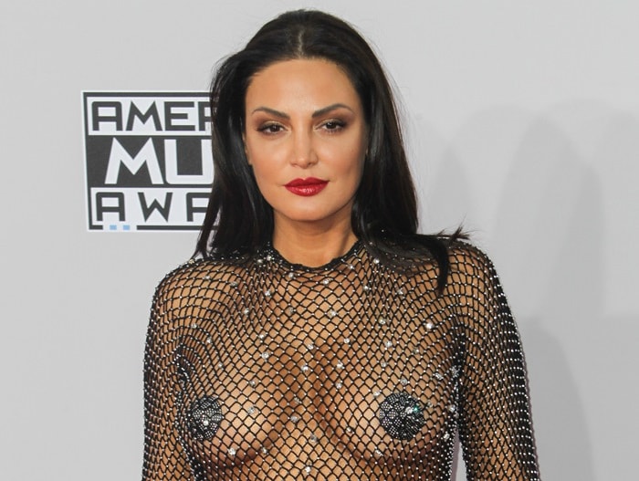 Bleona Qereti with nipple pasties at the 2014 American Music Awards