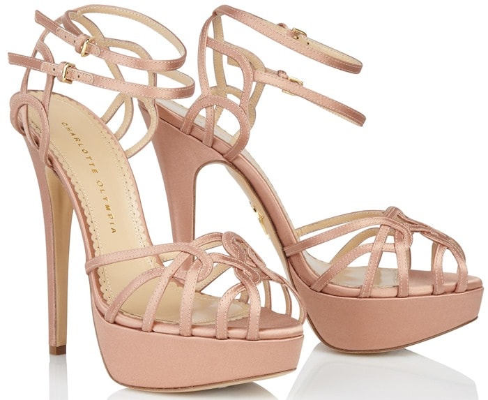 Charlotte Olympia "Ursula" Platform Sandals in Blush