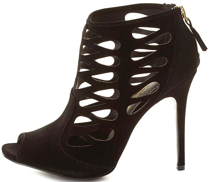 Charlotte Russe "Rapture34" Cutout Cage Peep-Toe Booties