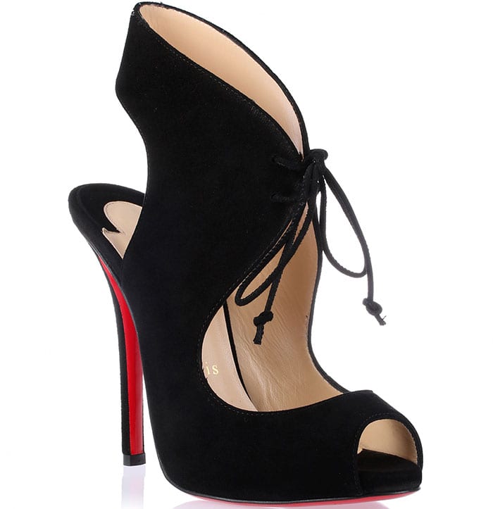 Christian Louboutin "Allegra" Black Suede Sandals