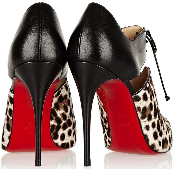 Christian Louboutin "Corsita" 100 Leather/Calf Hair Ankle Boots