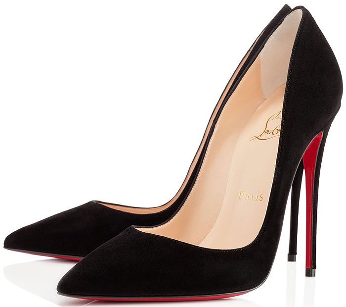 Christian Louboutin So Kate black suede pumps