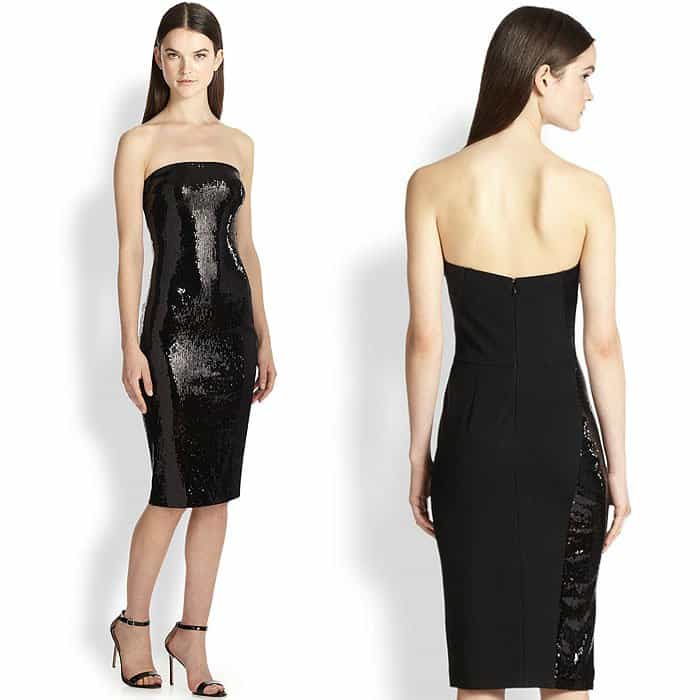 Donna Karan Sequined Strapless Dress