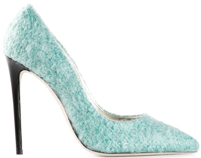 Fausto Puglisi Blue Fuzzy Pumps