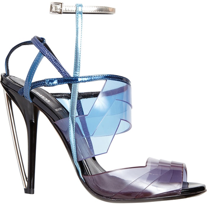 Fendi Iridia PVC Ankle-Strap Sandals