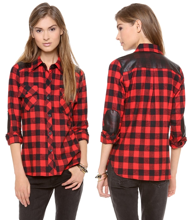 Generation Love Perforated Plaid Combo Shirt
