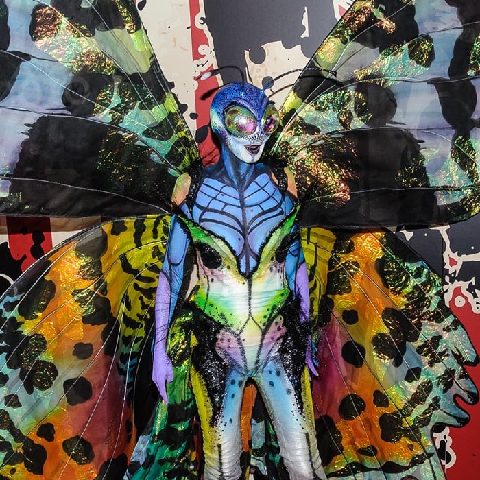 Heidi Klum's very colorful and detailed butterfly costume