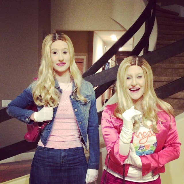 Iggy Azalea and friend nail their White Chicks costumes for Halloween, complete with matching outfits and spot-on makeup