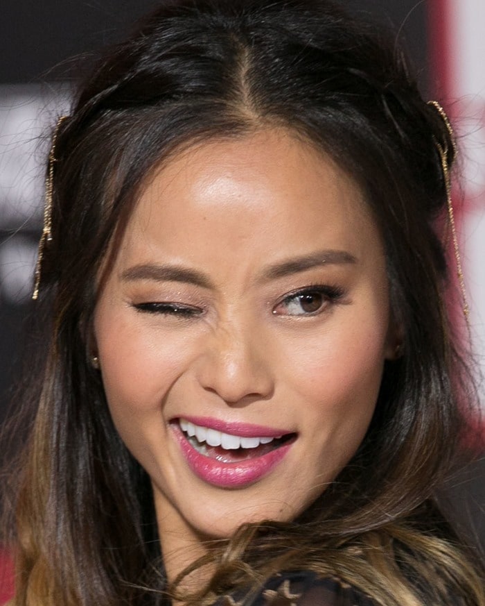 Jamie Chung at the premiere of her latest film, Big Hero 6, held at the El Capitan Theatre in Hollywood on November 4, 2014