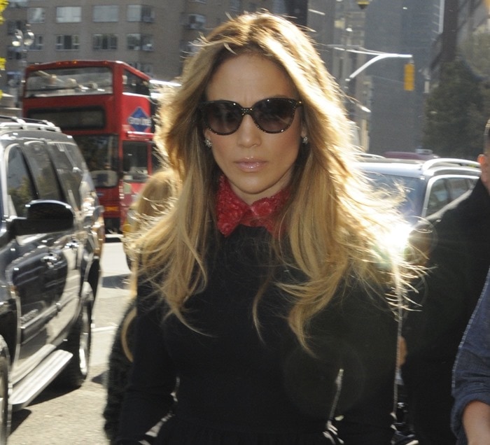 Jennifer Lopez arriving at her hotel in New York City on November 4, 2014