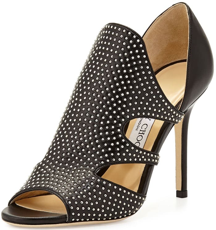 Jimmy Choo "Tarine" Studded Cutout Booties in Black