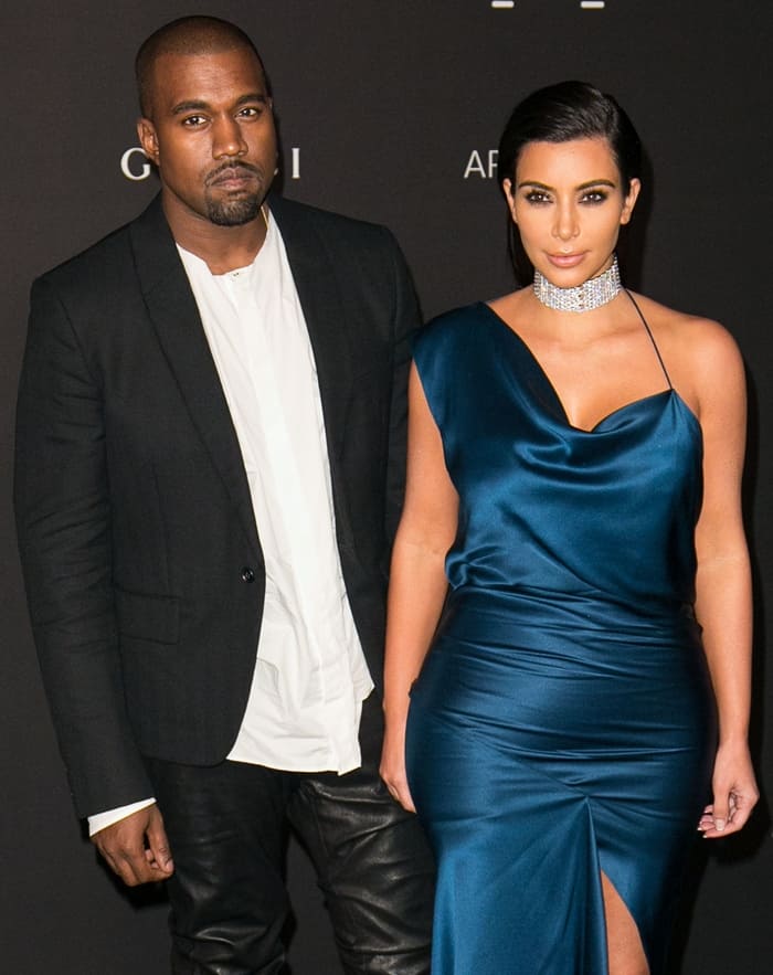 Kim Kardashian with Kanye West at the 2014 LACMA Art + Film Gala