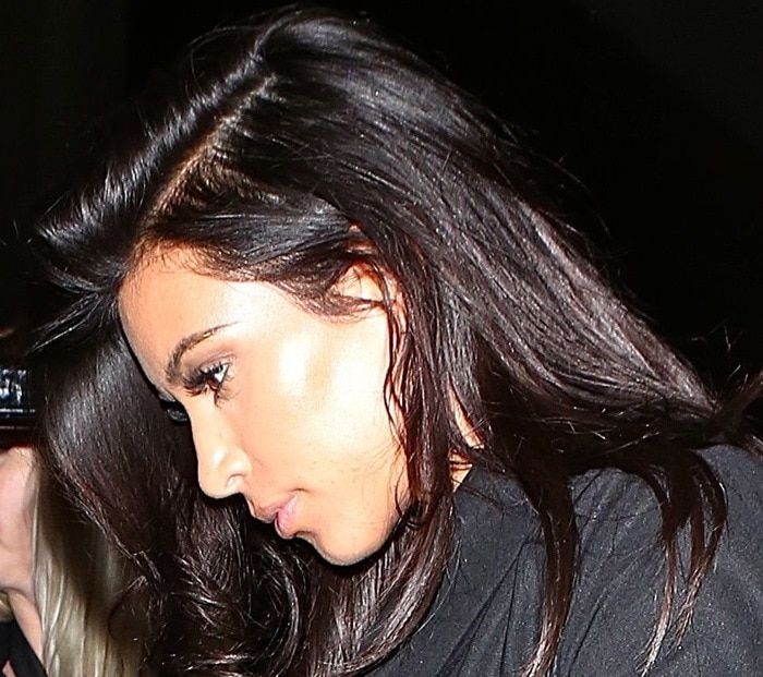 Reality star Kim Kardashian departing on a flight at LAX airport in Los Angeles, California on November 14, 2014