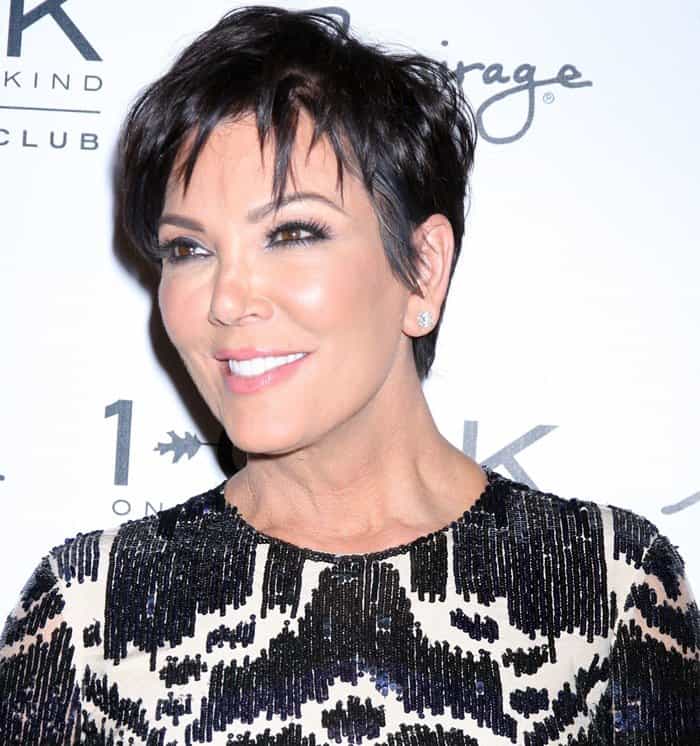 Kris Jenner in a Monique Lhuillier dress