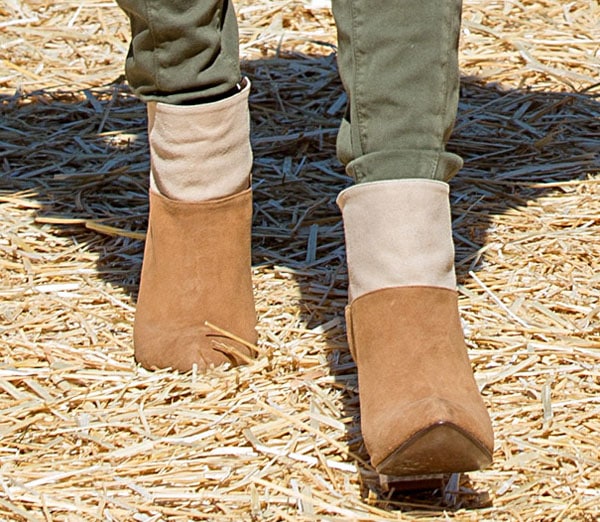 Kristin Cavallari's color block Allure ankle boots