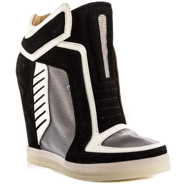 L.A.M.B. "Freeda" Wedge Sneakers in Black & White