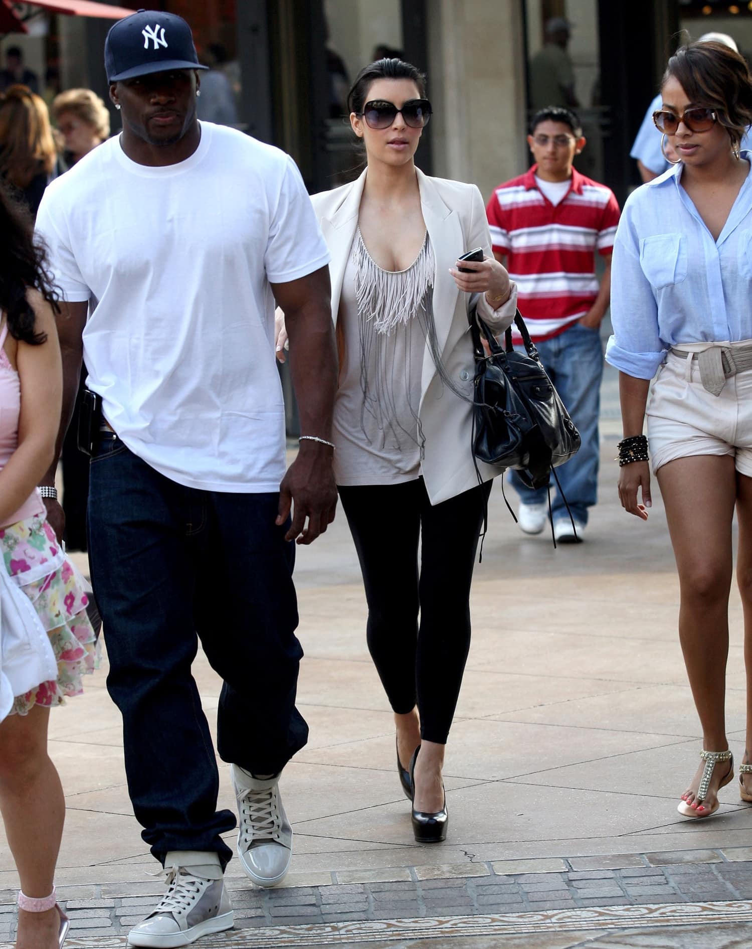 Alani Nicole "La La" Anthony, Kim Kardashian, and Kim's boyfriend Reggie Bush