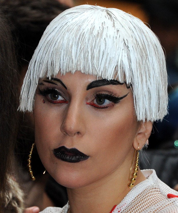 Lady Gaga rocking gothic makeup in Milan