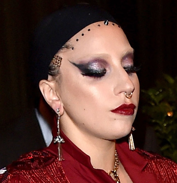Lady Gaga's wig cap with embellished studs