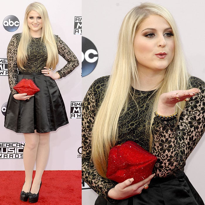 Meghan Trainor blows kisses at the 2014 American Music Awards