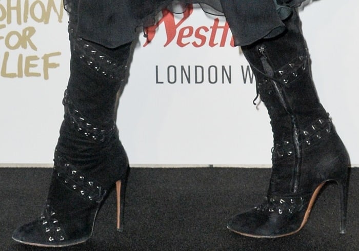Naomi Campbell's Alaïa whipstitch boots