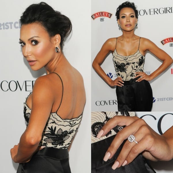 Naya Rivera shows off her 3.5-carat solitaire diamond engagement ring