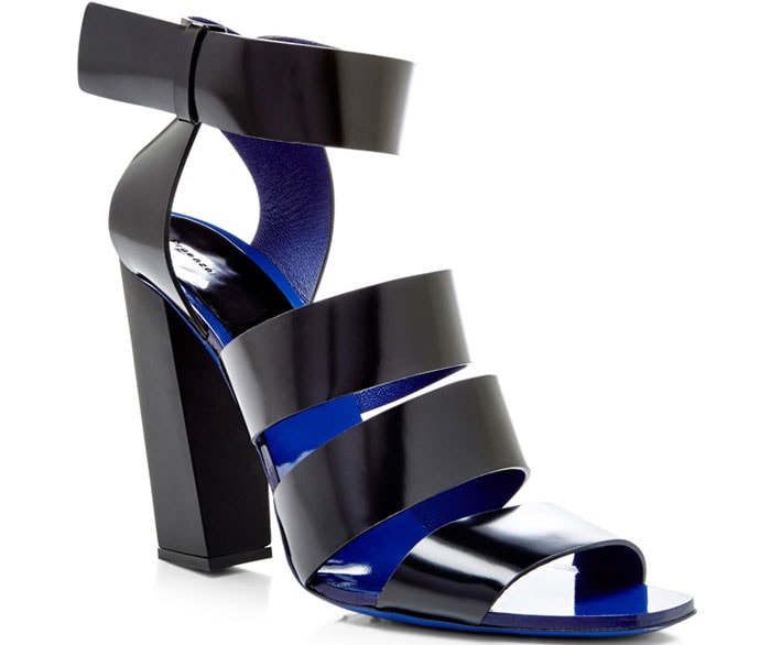 Proenza Schouler Black Leather Sandals With Blue Soles
