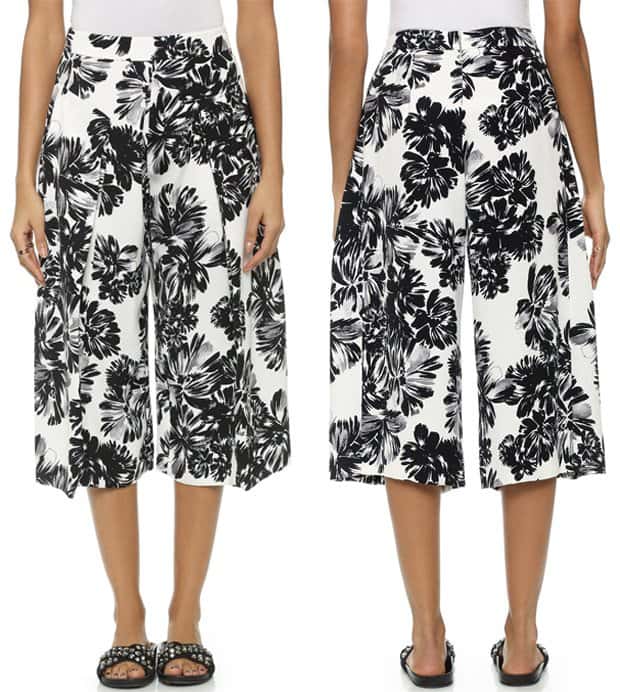 Deep pleats and a wide-leg silhouette lend a relaxed feel to fluid, mid-weight crepe Rebecca Taylor culottes