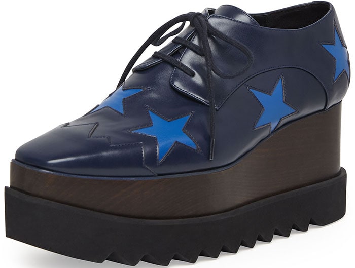 Stella McCartney Faux-Leather Star Platform Oxfords