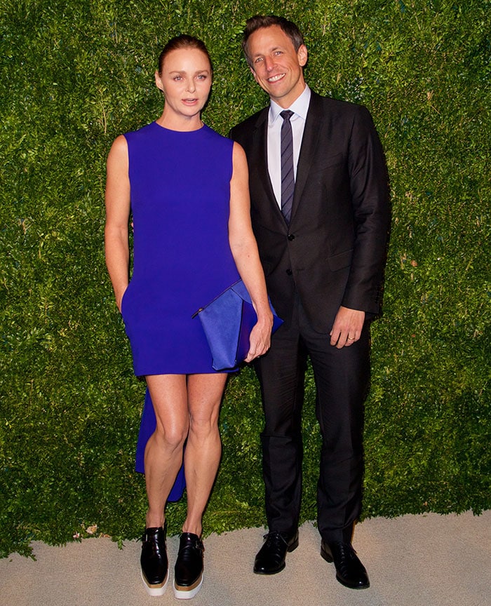 Stella McCartney with Seth Meyers at the CFDA/Vogue Fashion Fund Awards in New York City on November 3, 2014