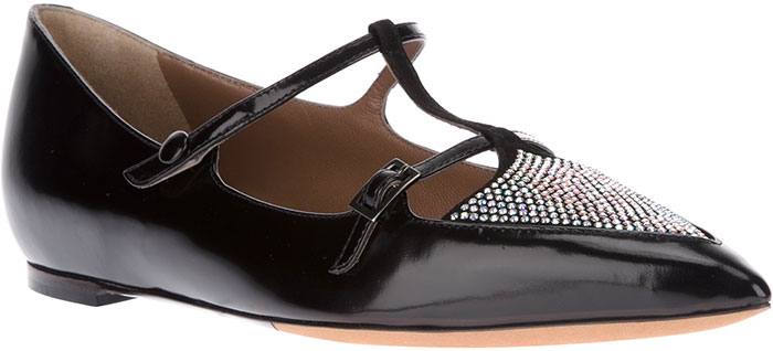 Tabitha Simmons Heart-Embellished Ballet Flats