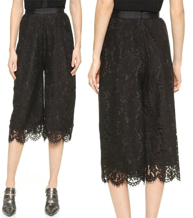 Cropped, wide-leg Whistles pants in elegant lace