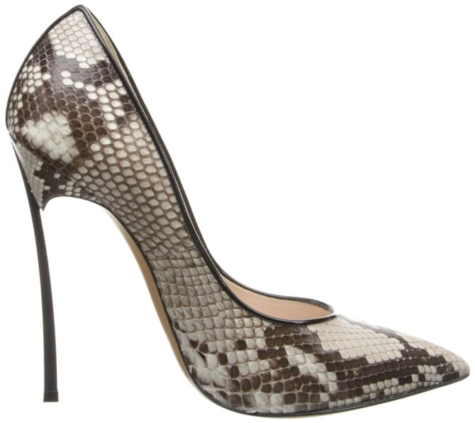 Casadei Blade-Heel Pumps in Natural Snake