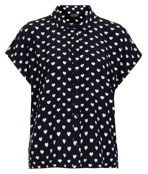 Topshop Heart Print Shirt