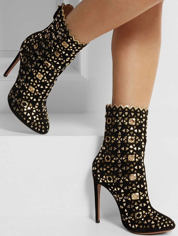 Alaia Embellished suede boots