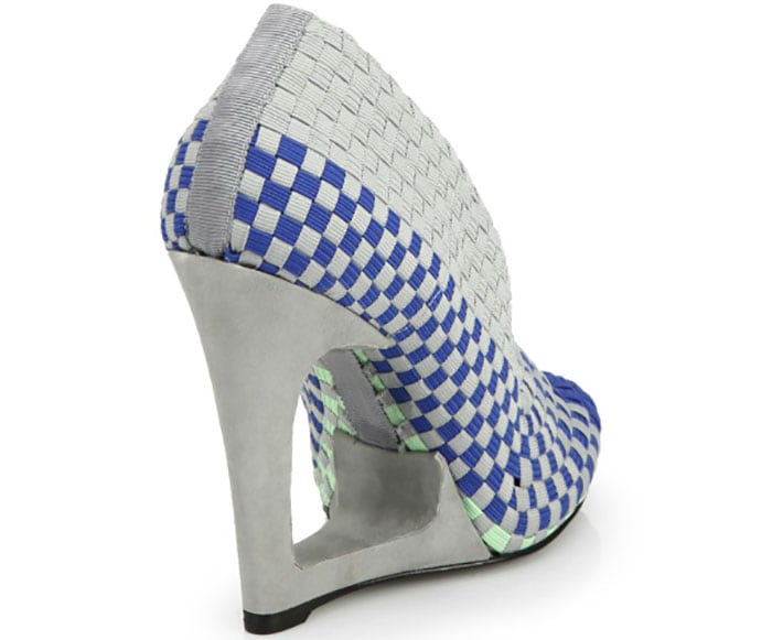 Alexander Wang Carla Woven Cutout Wedge Pumps