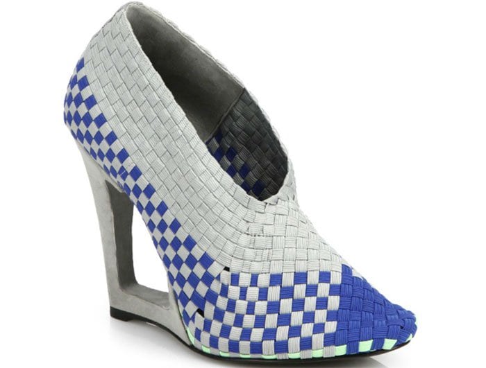 Alexander Wang Carla Woven Cutout Wedge Pumps